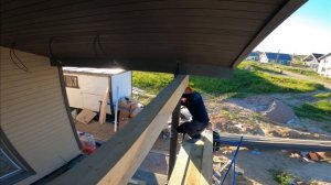 Установка балки на террасе