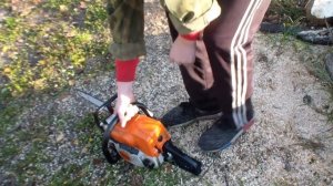 Как правильно заводить бензопилу STIHL MS 180