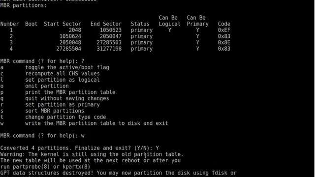 convert partition table gpt to mbr ubuntu смотреть онлайн
