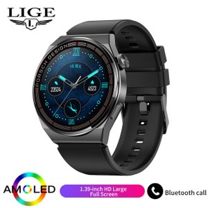 LIGE AMOLED часы мужчины смарт часы беспроводная подзарядка смарт часы