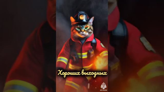 ♥️ Коты-пожарные МЧС России желают хороших выходных #Хороших_выходных #МЧСКубань #КотыПожарные