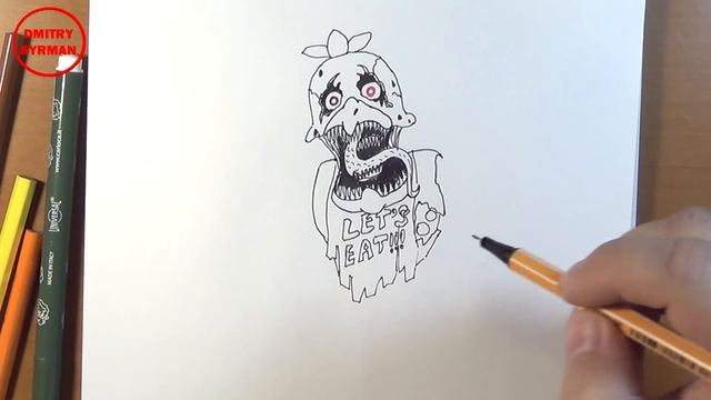 How to draw Twisted Chica, FNaF, Как нарисовать Твистед Чику, ФНаФ смотреть онлайн