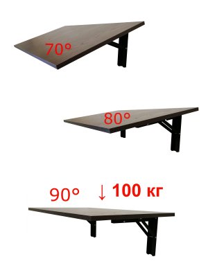 Стол складной 3 фиксированных положения 90°-80°-70° градусов мод. МАКСИМ