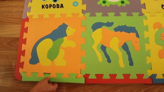 коврик пазл развивающий музыкальные животные, мягкий пол для детей. смотреть онлайн