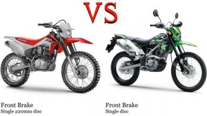 Honda CRF 230 vs Kawasaki KLX 150 Test specification comparison