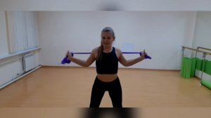 Упражнения с лентой-эспандер. Инструктор Наталья Ремец.