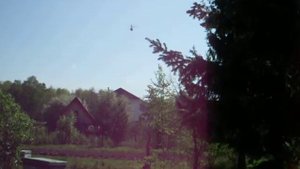 Вертолет  над  деревней. 2019