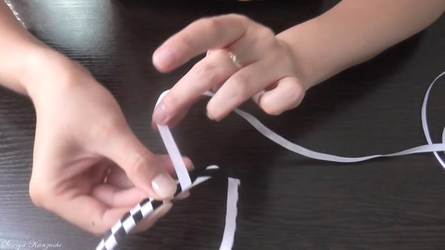 Оплетение ободка тремя лентами / Ободок Клеточки