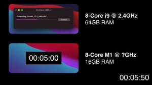 Intel vs Apple m1 | i9 vs m  #apple #intel