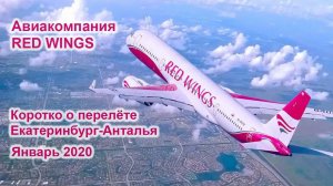 Авиакомпания RedWings. Коротко о перелете Екатеринбург - Анталья. Январь 2020