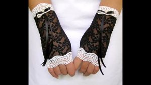 перчатки и митенки из кружева, гипюра  и трикотажа