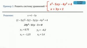 19.  Решение систем уравнений второй степени