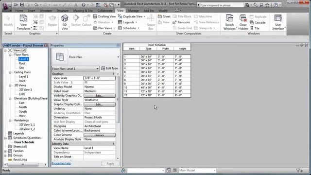 Auto Desk Revit Architecture Schedules смотреть онлайн