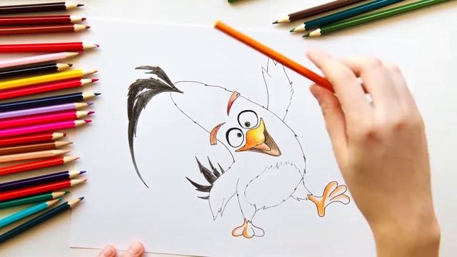 ANGRY BIRDS DRAW A CHUCK Учимся рисовать и разукрашивать Энгри Бердз Чак 2016 смотреть онлайн