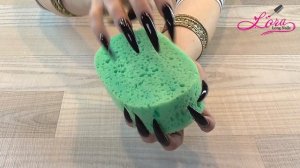 ASMR Black nails & Sponge (sound, bracelets, black claws, no talking, relaxing)