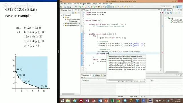 CPLEX & Java 1. Setting up Eclipse with CPLEX and solve a small LP смотреть онлайн
