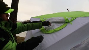 ПАЛАТКА ДЛЯ ЗИМНЕЙ РЫБАЛКИ ЛОТОС КУБ 3 термо. Установка и обзор.