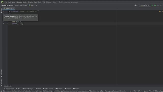 WAP Input a Table no.in different method ||#python #scope_python #python_scope #pythonforbeginners