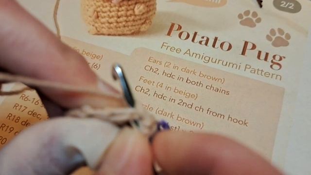 Potato Pug Amigurumi - Crochet Tutorial For Beginners