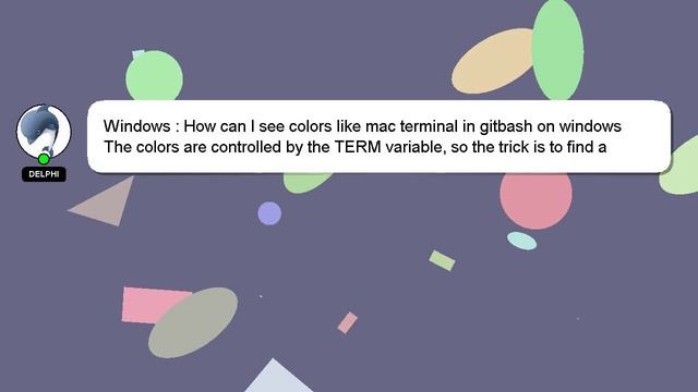 Windows : How can I see colors like mac terminal in gitbash on windows
