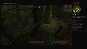 First broadcast playing Skyrim