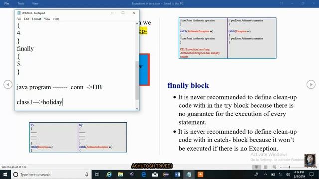 CORE JAVA:FINALLY BLOCK In Exception Handling Part-12 смотреть онлайн