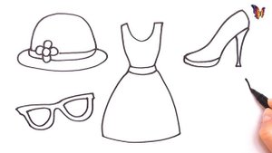 Простая техника рисования детей | раскраска аксессуары и одежда для девочек | Раскраски Малышам.