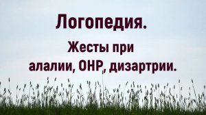 Логопедия жесты для детей с алалией, ОНР, дислалией, дизартрией.