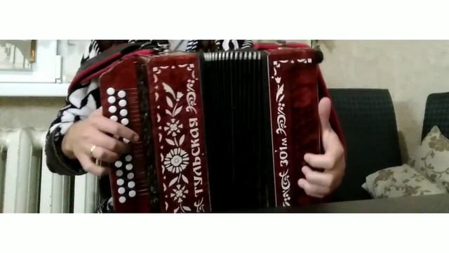 ПОД ОКНОМ ШИРОКИМ на гармони ВИШНЯ гармонь тональность фа диез мажор