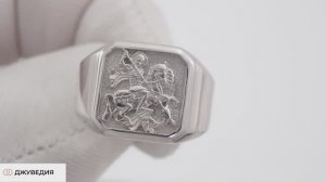 Перстень Мужской Георгий Победоносец, Артикул КМ-321, серебро 925 пробы