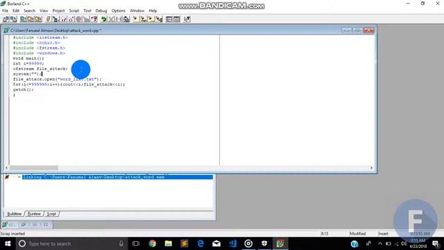 buret force attack word list creation by cpp program