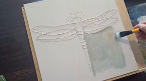 Интерьерная картина текстурной пастой/ Стрекоза/ Interior painting with texture paste/ Dragonfly