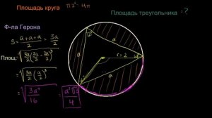 Площадь вписанного равностороннего треугольника