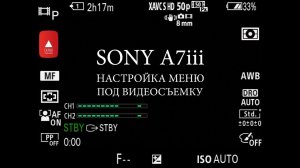 Sony A7iii Настройка меню под видеосъемку