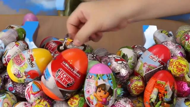 Unboxing 150 surprise eggs, My Little pony, Sponge bob, Angry Birds, Cars смотреть онлайн