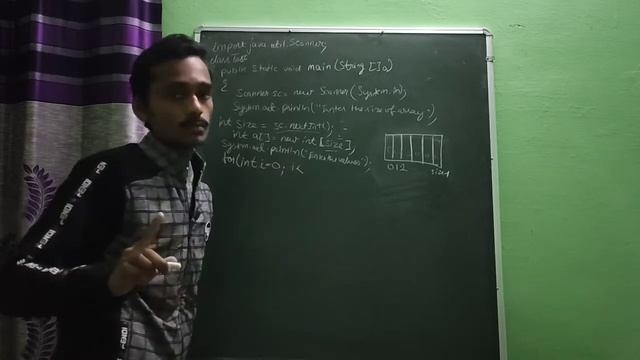 Program to take array of size n and accept the elements into the array and print it.