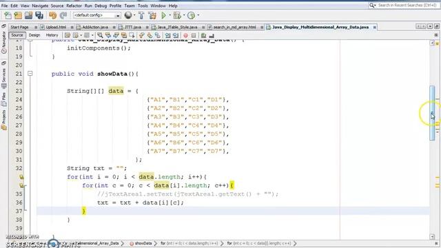 Java - How To Display Multidimensional Array Data Using For Loop In Java NetBeans [with source code