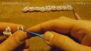 как плести браслет из резинок без станка "Нежный" видеоурок
