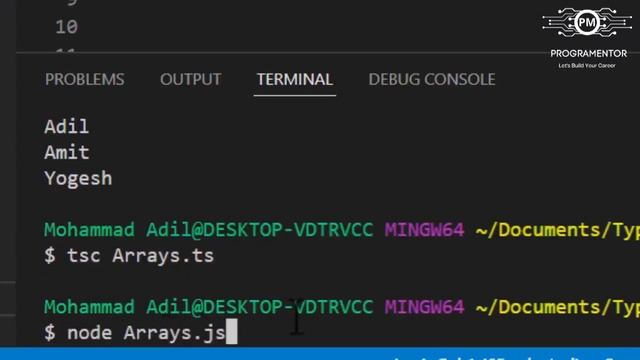 16 | How To Fetch Array Using For-in Loop In TypeScript | For in Loop | Array | TS (Hindi/Urdu)