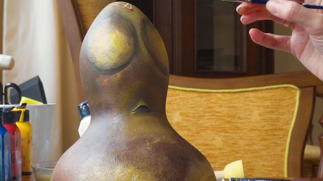 Как разукрасить тыкву акриловыми красками, идея для рисования. Идея для интерьера.