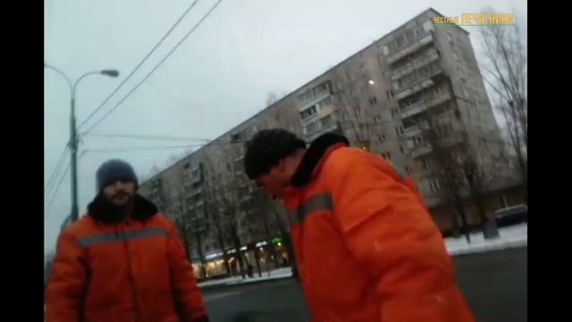 Зимняя разметка дороги в Москве (продолжение)