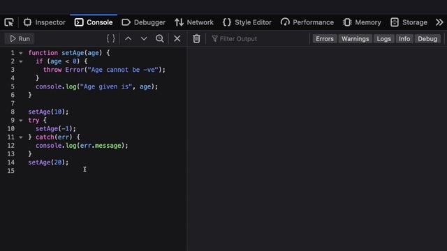 Javascript - Part 8 -  Error Handling