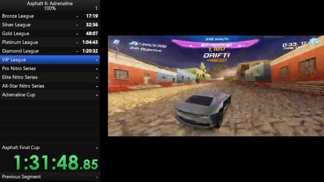 Asphalt 6: Adrenaline - 100% Speedrun WR (3:07:22.31) смотреть онлайн
