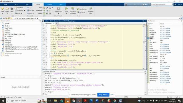 High Pass FIR filter design  in MATLAB|Triangular Method 5/9