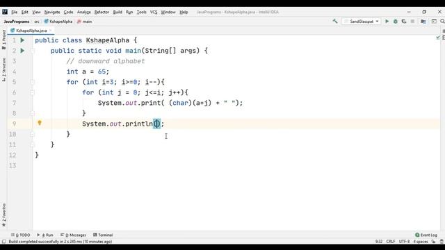 Pattern 18 - Java program to print K Shape Alphabetic Pattern || Java Pattern Programs смотреть онлайн