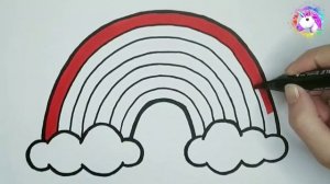 Простые рисунки для детей. Раскраска радуга. Рисуем и раскрашиваем РАДУГУ.