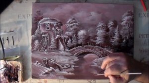 Фламандская живопись.. Лессировка маслом.. Как нарисовать зиму. Часть 2.