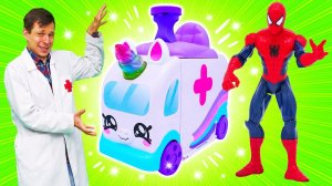 Супергерои отравились странным удобрением? Игры в больничку в видео для мальчиков Доктор Ой