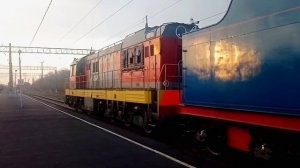 "Эксклюзивище!" ЧМЭ3-3641 толкает музейные паровозы Эр750-11 и Эм729-29