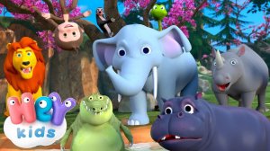 ¡Vamos a la selva!  Animales para niños | canción de animales | HeyKids - Canciones infantiles
